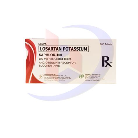 Losartan Potassium Saphlor 100 100mg Film Coated Tablet 100s