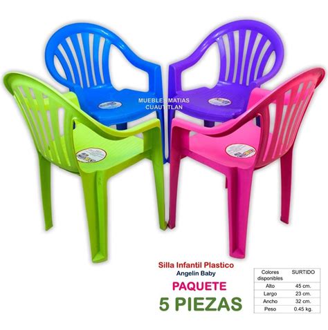 Silla Infantil Plastico Ni O Ni A Paquete Piezas Colores