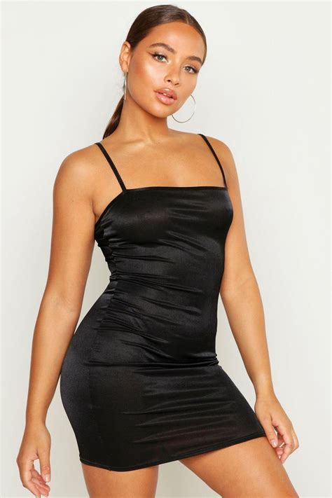 Strappy Square Neck Bodycon Mini Dress Boohoo With Images Mini