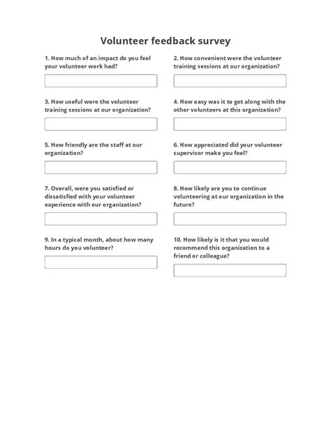 Volunteer Survey Template Easy To Use Airslate