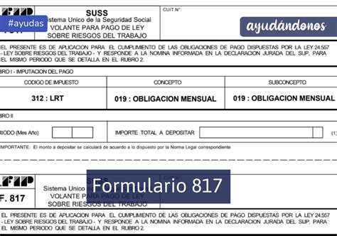 ᐈ Formulario 817 AFIP Ayudándonos