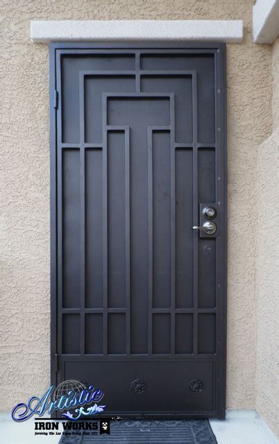 Wrought Iron Security Door Contemporary Front Doors Las Vegas