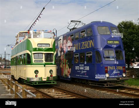 Blackpool trams at Fleetwood Stock Photo - Alamy