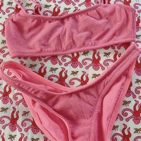 Triangl Maia Pink Sparkle Bikini Size XS Normal Depop