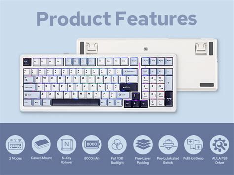 Mua X Aula F99 Wireless Mechanical Keyboard Hot Swappable Gasket Custom Gaming Keyboard With