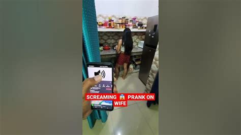 Screaming Sound Prank On Wife 😱😜 Shorts Prank Prankonwife Pranks