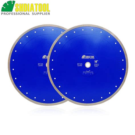 SHDIATOOL 2pcs Dia14 350mm Hot Pressed Sintered Diamond Cutting Disc X