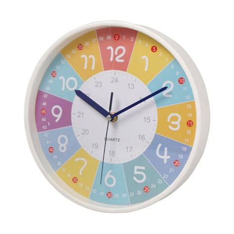 Qisuw Kids Learning Clock Wall Clock Analog Clock Telling Time Teaching ...