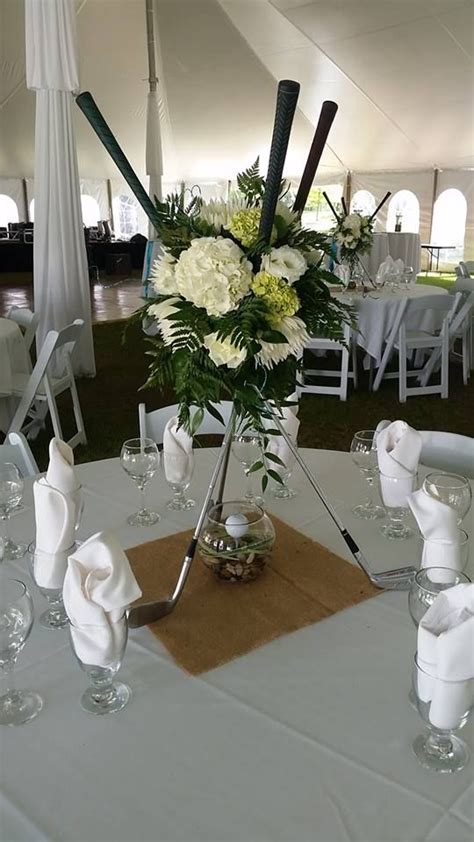 Love These Golf Themed Centerpieces Golf Party Golf Party