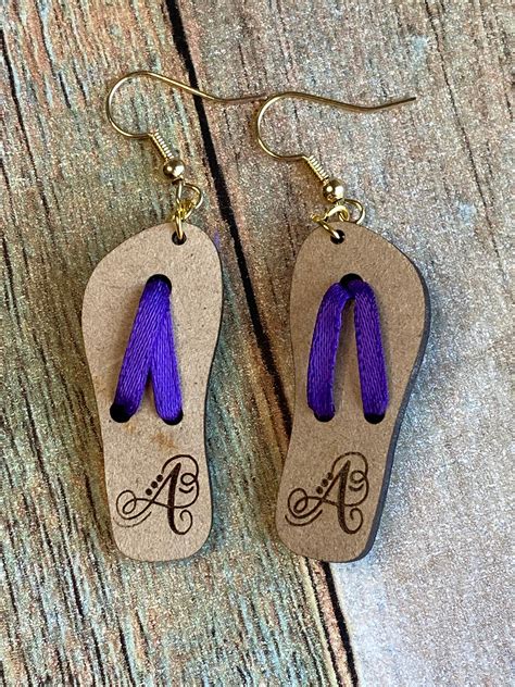 Flip Flop Dangle Earrings Summer Earrings Heart Earrings Etsy