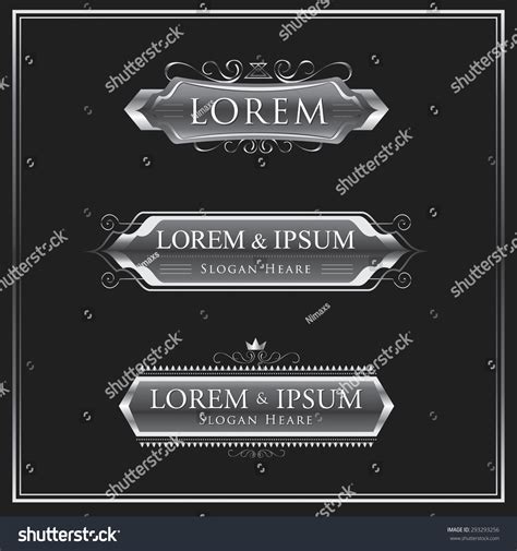 Silver Logos Calligraphic Vector Design Template Stock Vector (Royalty ...