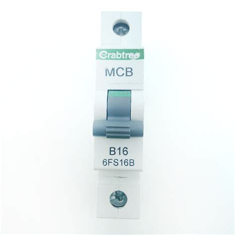 MCB S Crabtree 6FS16B Black Clip B16 16A 16 MCB Circuit Breaker Type B