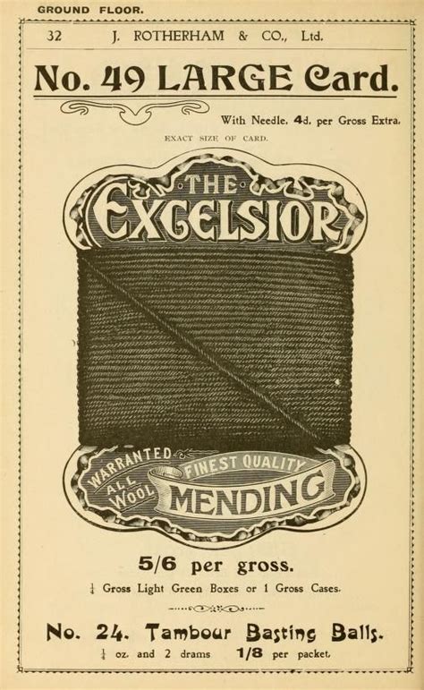 An Old Advertisement For The Wool And Thread Company Which Is Now