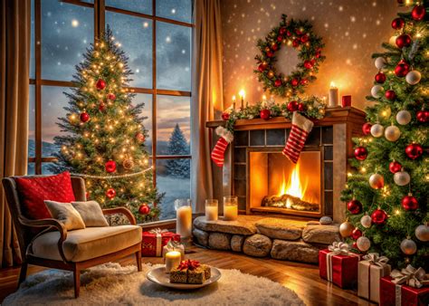 christmas holiday decor fireplace background images hd pictures
