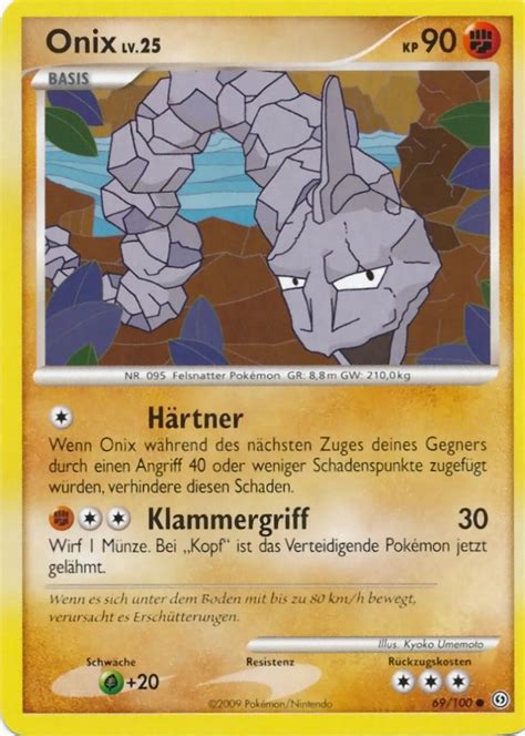 Onix Wert Bild K Nstler Seltenheit Pokemonkarte De