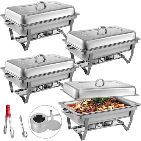 VEVOR 4 Packs Chafing Dish Buffet Set 8 Qt Party Chafing Set With