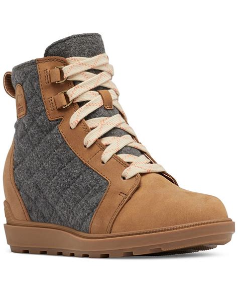 Sorel Womens Evie Ii Lace Up Wedge Booties Macys