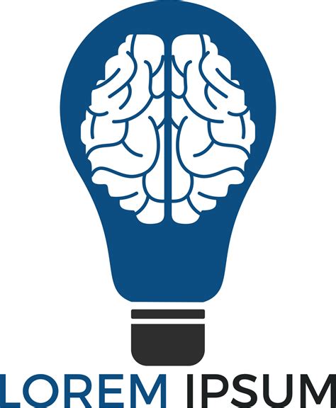 Bulb And Brain Logo Design Creative Light Bulb Idea Brain Vector Icon