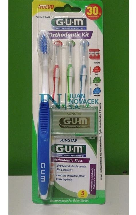 Kit Ortodoncia Gum Cepillo Cera Interdentales 38000 En Mercado