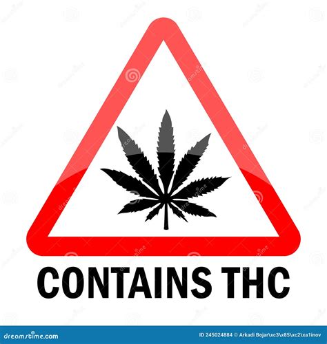 Contiene El Signo De Advertencia De Thc Ilustración Del Vector