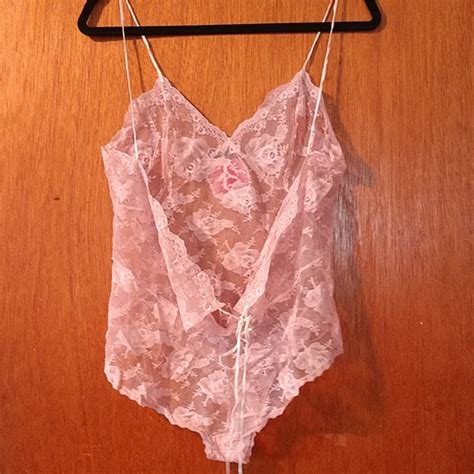 Intimates Sleepwear Vintage Pink Floral Body Suit Lingerie Poshmark