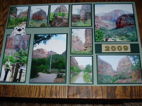 An Open Book With Pictures Of Mountains And Trees