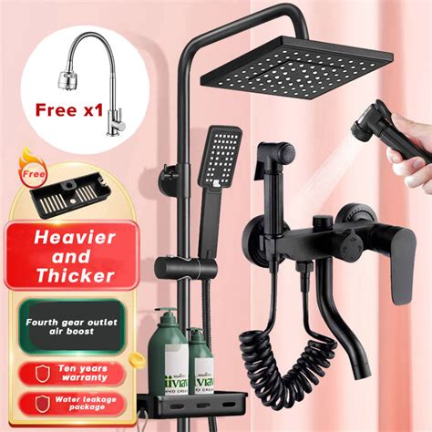 Buy Take Monster Stainless Steel In Hot And Cold Matte Black Shower Set Free Faucet