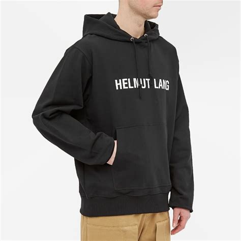 Helmut Lang Mens Core Logo Popover Hoody In Black Helmut Lang