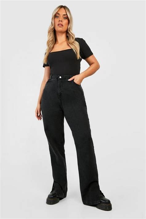 Tops Plus Basic Short Sleeve Square Neck Bodysuit Boohoo