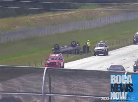 Major Crash Overturned Car On Turnpike Near Glades Road