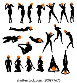 Naked Sexy Girls Silhouette Set Very Stock Vector Royalty Free 444728998