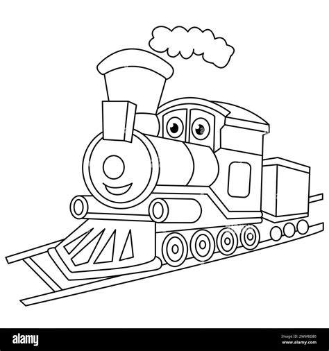 Colouring Book Train Stock Vector Images Alamy