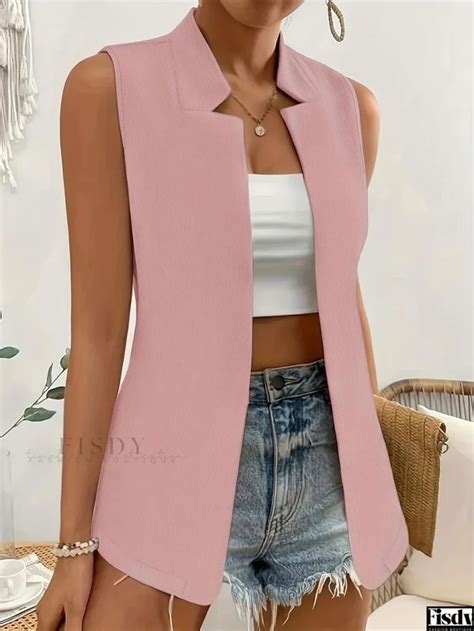 Fisdy Womens Elegant Sleeveless Blazer Vest A Versatile And Stylish Addition To Your