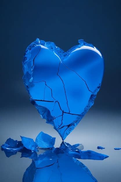 Premium AI Image | A blue broken heart