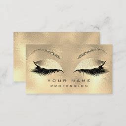 Makeup Eyebrows Lashes Glitter Diamond Gold Glam Business Card Zazzle