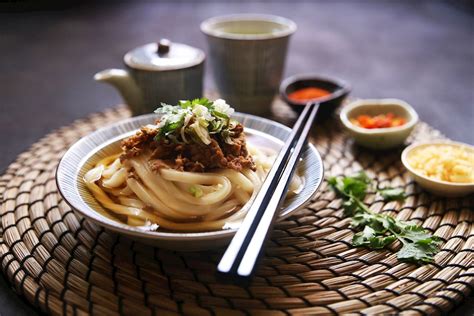 Udon Dish Traditional Noodle Dish From Japan