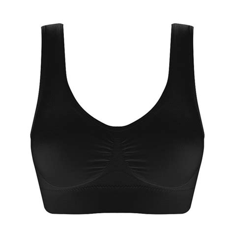 Tianek Plus Size Seamless Sports Bra Padded Sleepwear Wireless With Clear Straps For Women