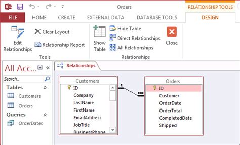 How To Create Relationships Between Two Tables In Access 2007