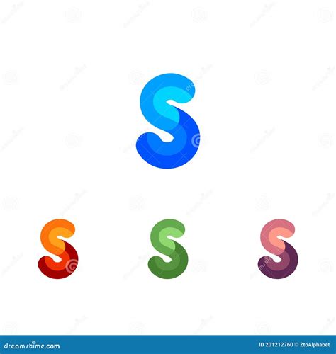 Rounded Letter Logo S Symbol Icon Stock Vector Illustration Of