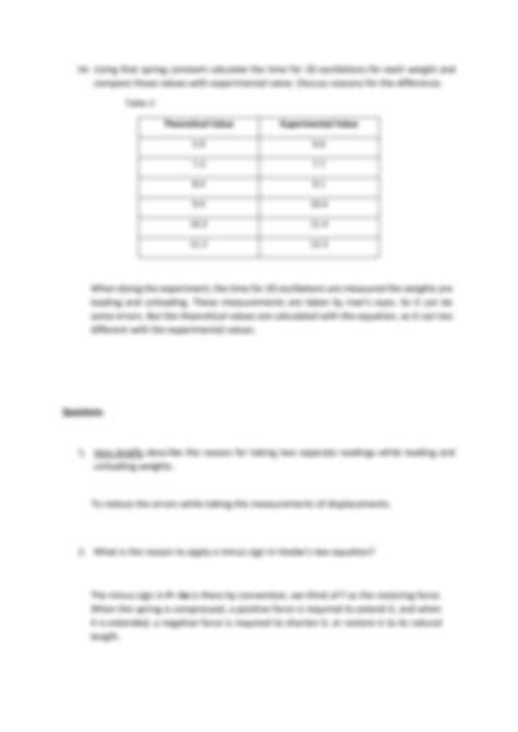 SOLUTION: Advance level physics lab report spiral spring experiment ...