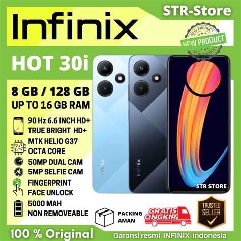 Jual INFINIX HOT 30i 8 128 GB GARANSI RESMI INFINIX HOT 30 I Ram 8GB