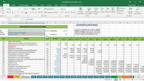 Valorizaciones De Obra Con Excel Hoja Metrados Youtube