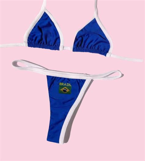 Vintage Brazil Bikini Y K Baby Tee S S Blue Brasil Bikini Etsy