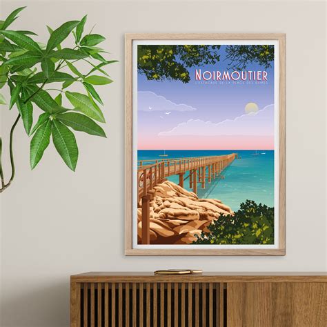 Affiche Noirmoutier L Estacade De La Plage Des Dames From Breizh