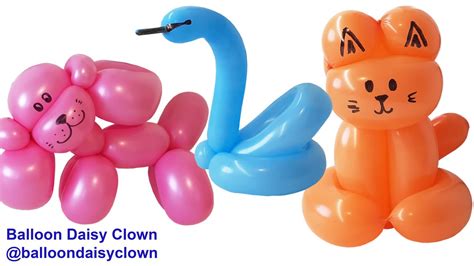 balloon animals cat dog swan twisting tutorial youtube