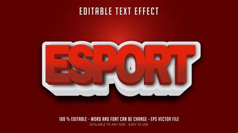 Efeito de texto editável do esport Vetor Premium