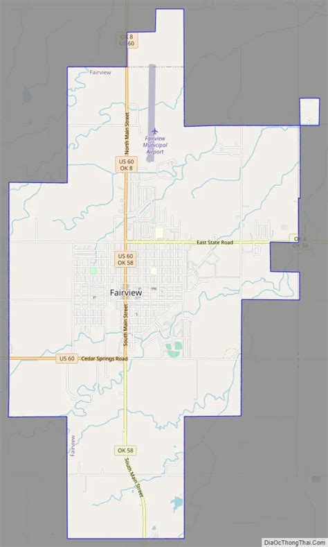 Map of Fairview city, Oklahoma - Thong Thai Real