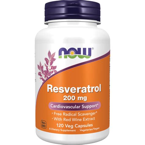 NOW Foods Natural Resveratrol 200 Mg 120 Vcaps Swanson Health Products