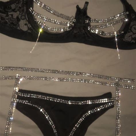 Intimates Sleepwear Rhinestone Open Cup Lingerie Set Valentines Day Poshmark