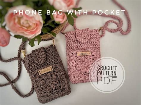 Crochet Phone Bag Pattern Pdf Crochet Phone Bag With Pocket Pattern